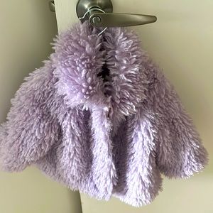 Janie and Jack lavender fur shag jacket 18-24 months